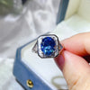 3 Carat Moissanite Square Ring Royal Blue