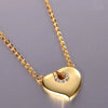 Moissanite 925 Sterling Silver Heart Necklace Gold One Size