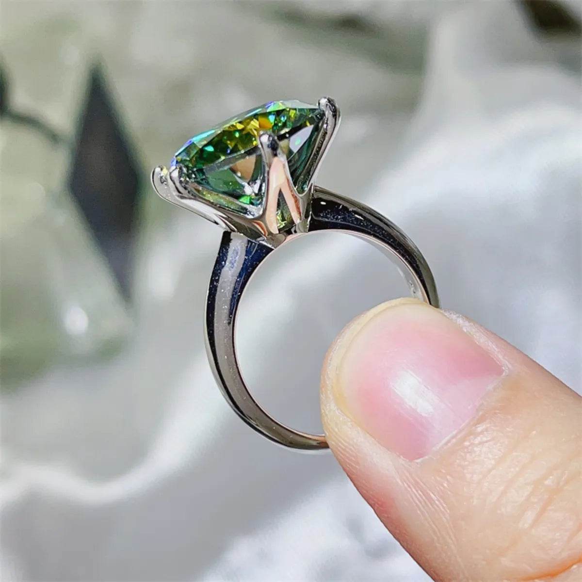 10 Carat Moissanite Engagement Ring in 925 Sterling Silver with Certificate & Matching Box - Store 42