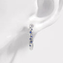 925 Sterling Silver Huggie Earrings with Inlaid Zircon, Platinum-Plated, Stylish & Durable - Store 42