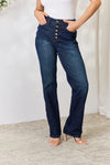 Judy Blue Full Size Button-Fly Straight Jeans Dark 18W