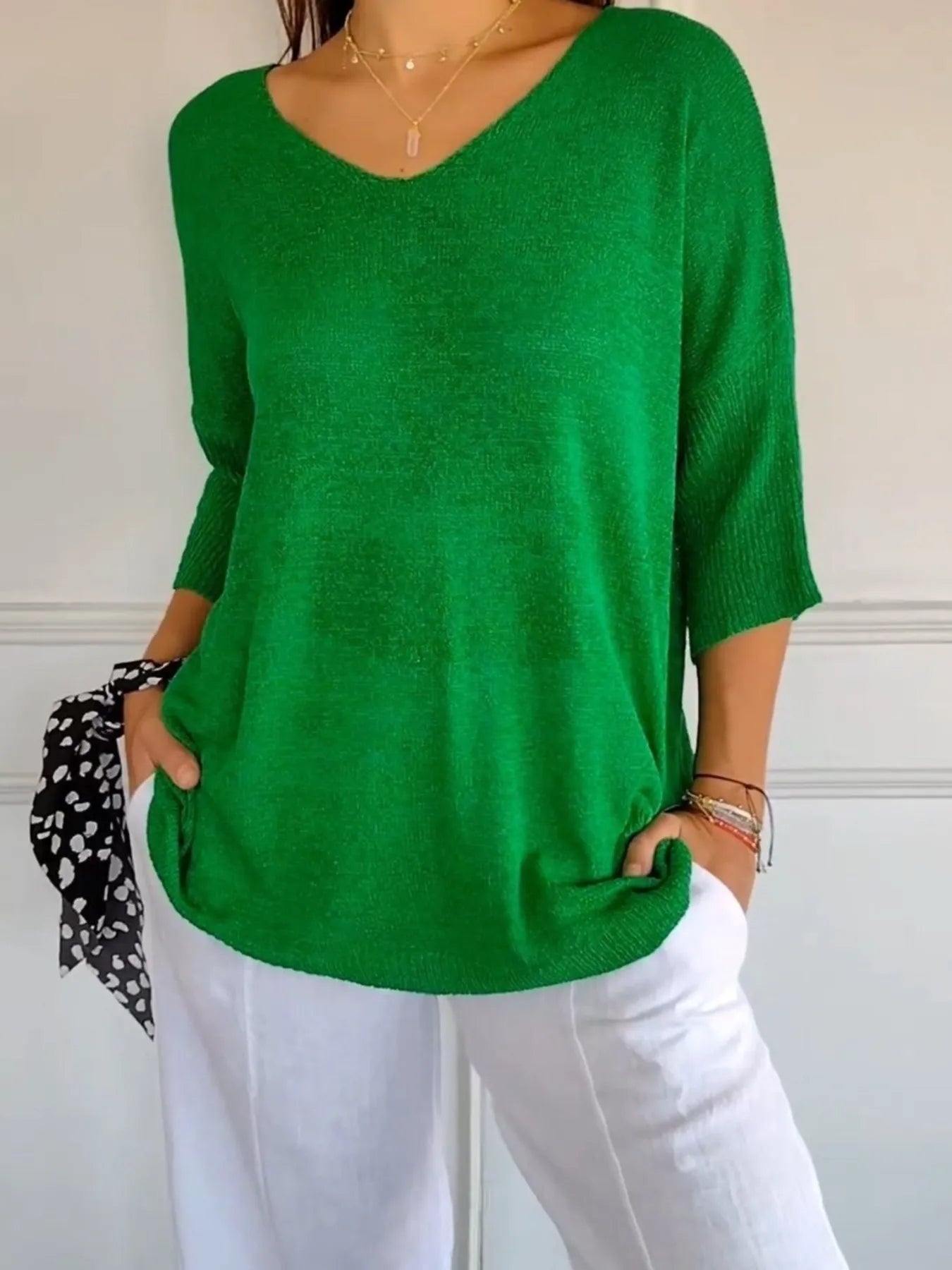 Full Size Relaxed Fit Ribbed Hem Sweater Plus Size