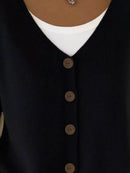 Full Size Plus Size Button-Front V-Neck Cardigan, Slightly Stretchy, 95% Acrylic Blend - Store 42