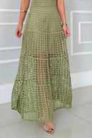 Hollowed-Out Sleeveless Maxi Dress