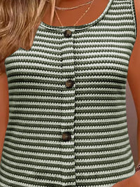 Striped Round Neck Tank Top
