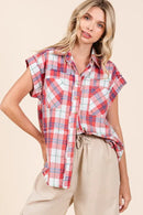 Mittoshop Mineral Wash Plaid Button Down Shirt