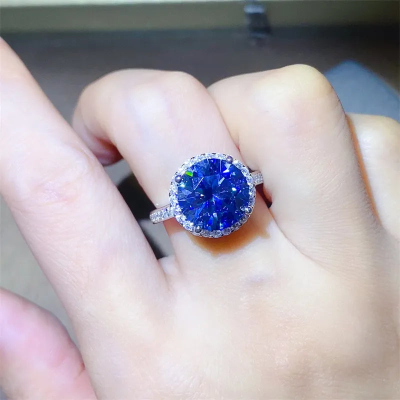 Stunning 5 Carat Moissanite Ring in 925 Sterling Silver with Zircon Accents