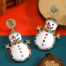 18K Gold-Plated Snowman Christmas Zircon Drop Earrings - Festive Holiday Accessory - Store 42