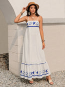 Printed Square Neck Maxi Cami Dress