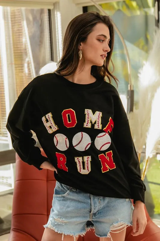 BiBi Baseballs Homerun Patches French Terry Sweatshirt