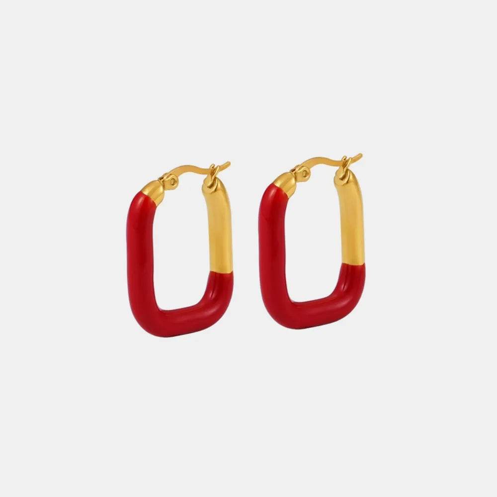 18K Gold-Plated Stainless Steel Drip Oil Earrings - Stylish and Lightweight Fashion Jewelry - Store 42