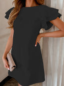 Ruffled Layered Short Sleeve Mini Dress