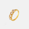 18K Gold-Plated Stainless Steel Zircon Ring - Elegant Inlaid Design for Stylish Wear - Store 42