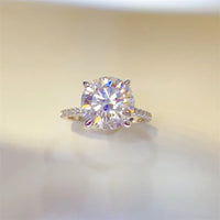 5 Carat Moissanite 925 Sterling Silver Ring Silver