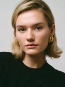 Elegant 18K Gold-Plated Stainless Steel Ribbed Earrings for Sophisticated Style - Store 42