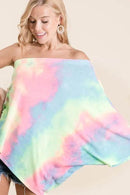 BiBi Tie Dye French Terry One Shoulder Top with Dolman - Store 42