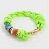 18K Gold-Plated Bead Rope Bracelet Neon Green onesize