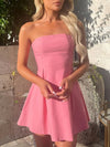 Devine Bow Back Tube Mini Dress Pink