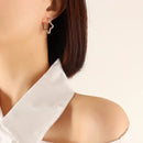 Titanium Steel Geometric Huggie Earrings Silver Star One Size