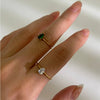 2-Piece 18K Gold-Plated Inlaid Zircon Open Ring Gold One Size
