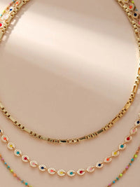 18K Gold-Plated Layered Necklace with Colorful Resin Beads - Stylish Statement Jewelry - Store 42