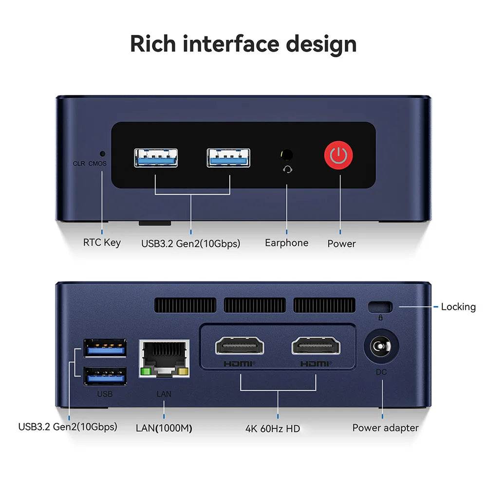 Beelink Mini S12 PC - 12th Gen Intel N95, 8GB RAM, 256GB SSD, 4K Streaming, Compact Design