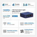 Beelink Mini S13 PC, Intel N150, 16GB DDR4 RAM, 500GB SSD, Compact Design for Home Office & Streaming