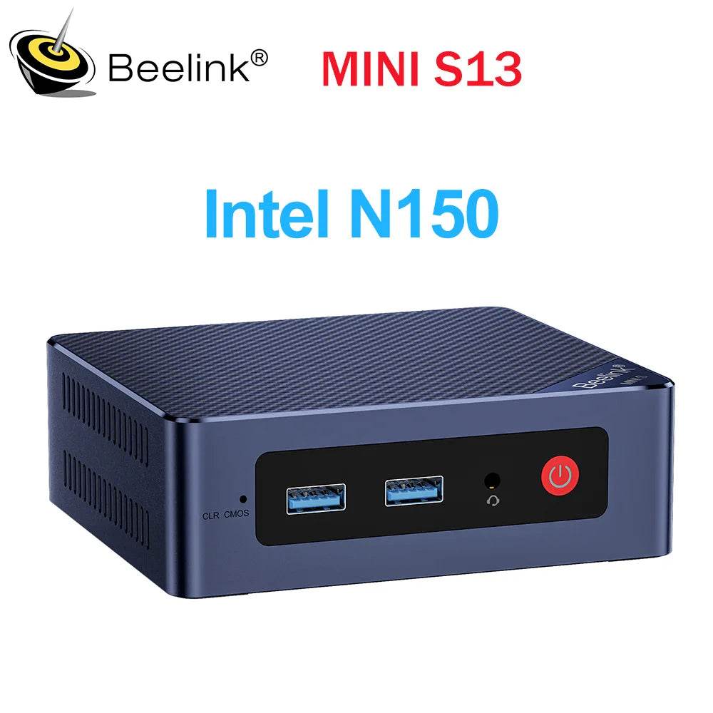 Beelink Mini S13 PC, Intel N150, 16GB DDR4 RAM, 500GB SSD, Compact Design for Home Office & Streaming