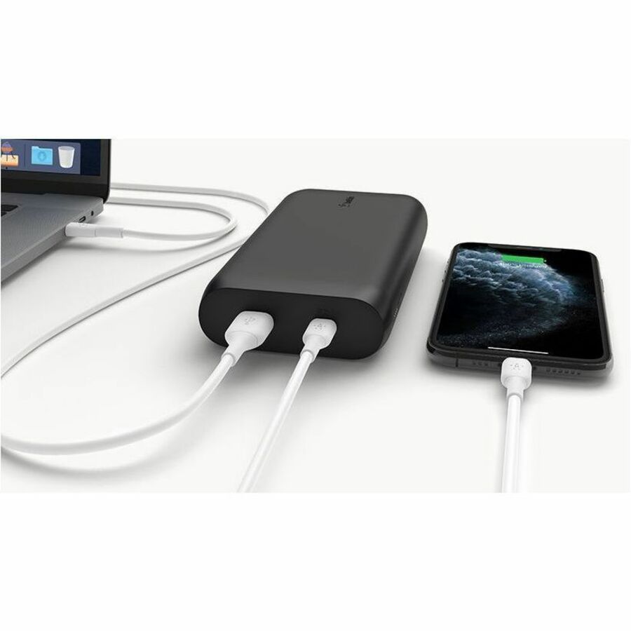 Belkin 30W USB-C 2-Port Power Bank 20,000 mAh - Fast Charge MacBook & Devices, Black