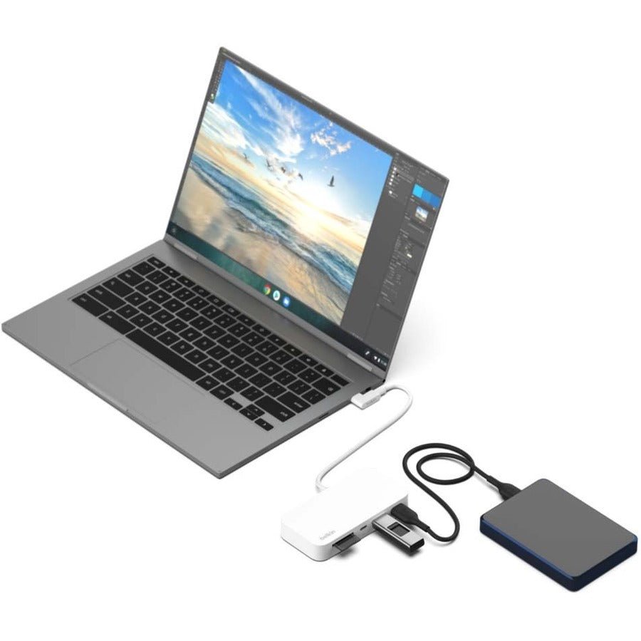 Belkin 6-in-1 USB-C Hub with Mount - 10Gbps Multiport Dock for iMac, PC & MacBook, Black