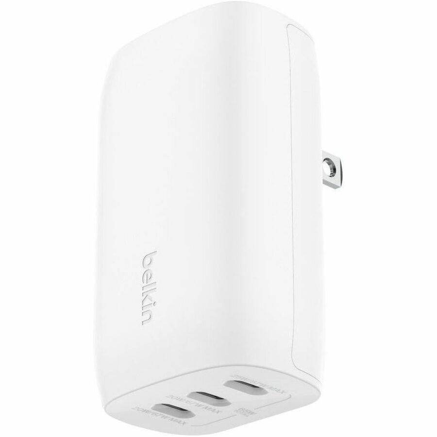 Belkin 67W 3-Port Fast Charging USB-C Wall Charger - White - Compact Design, Overcharge Protection