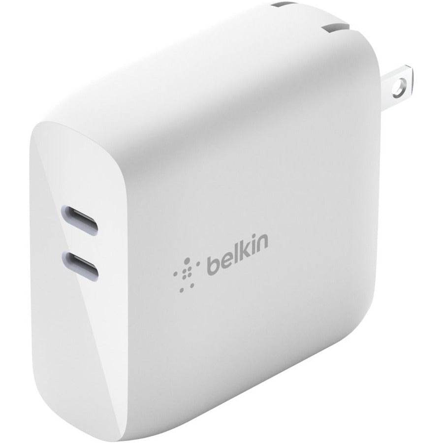 Belkin 68W BoostCharge GaN Fast Charger with Dual USB-C Ports & 6.6ft Cable - Compact & Efficient - Store 42