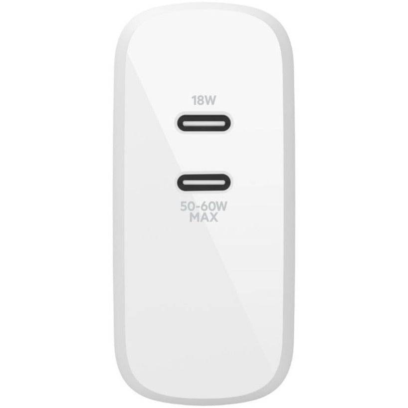 Belkin 68W BoostCharge GaN Fast Charger with Dual USB-C Ports & 6.6ft Cable - Compact & Efficient - Store 42