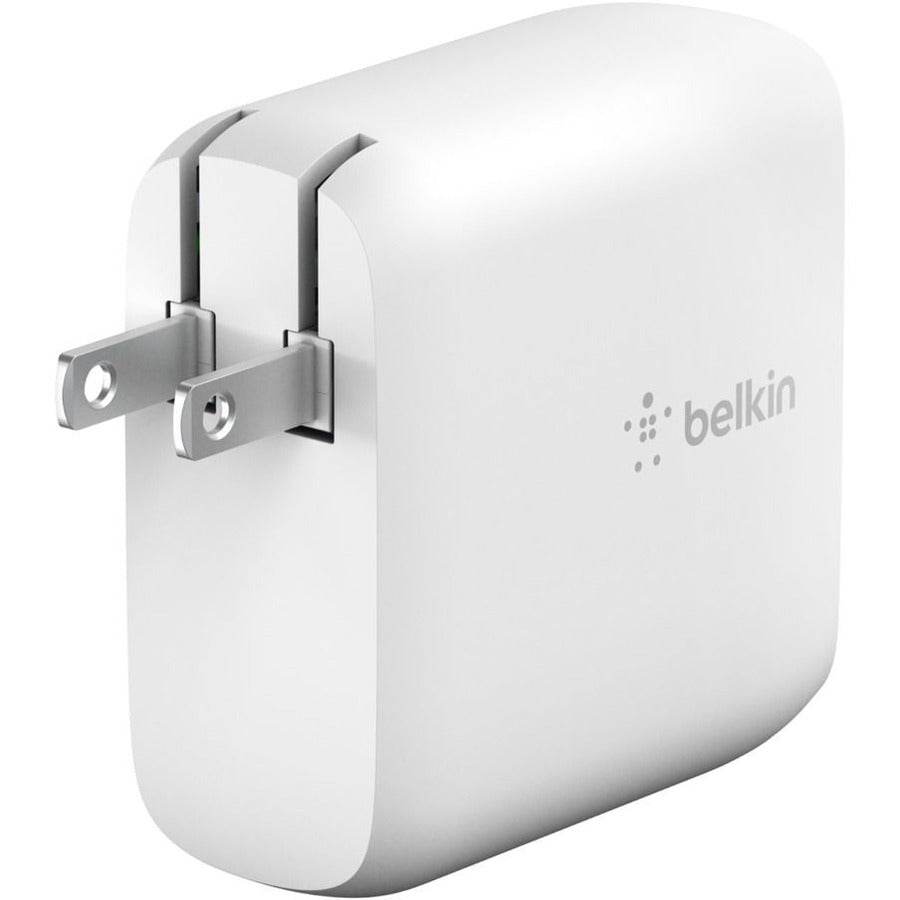 Belkin 68W BoostCharge GaN Fast Charger with Dual USB-C Ports & 6.6ft Cable - Compact & Efficient