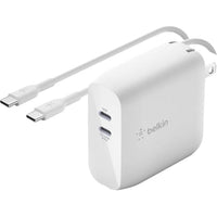 Belkin 68W BoostCharge GaN Fast Charger with Dual USB-C Ports & 6.6ft Cable - Compact & Efficient - Store 42