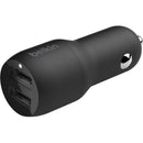 Belkin BoostCharge 24W Dual Port Car Charger - Fast Charge 2 Devices Simultaneously - Store 42