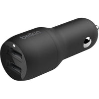 Belkin BoostCharge 24W Dual Port Car Charger - Fast Charge 2 Devices Simultaneously - Store 42