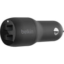 Belkin BoostCharge 24W Dual Port Car Charger - Fast Charge 2 Devices Simultaneously - Store 42