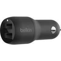 Belkin BoostCharge 24W Dual Port Car Charger - Fast Charge 2 Devices Simultaneously - Store 42