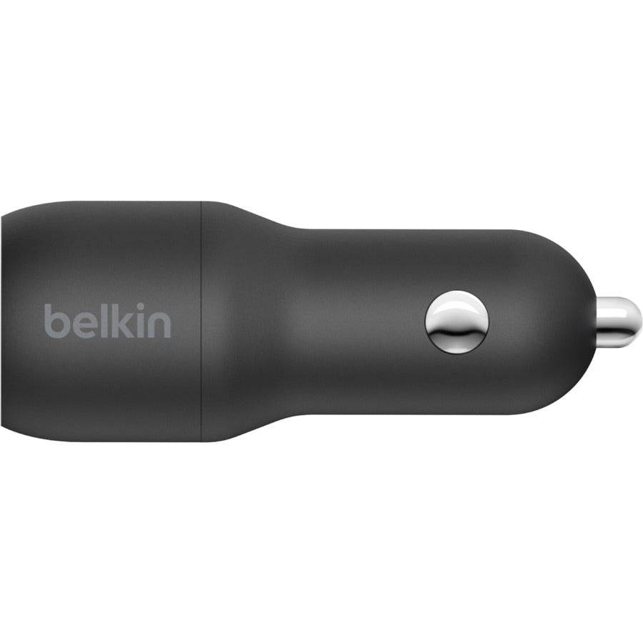 Belkin BoostCharge 24W Dual USB-A Car Charger with 1M USB-A to USB-C Cable for Fast Charging