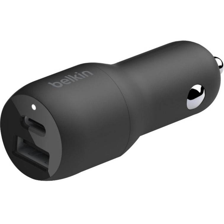 Belkin BoostCharge 37W Dual Car Charger - 25W USB-C & 12W USB-A Ports, Includes USB-C to Lightning Cable - Store 42