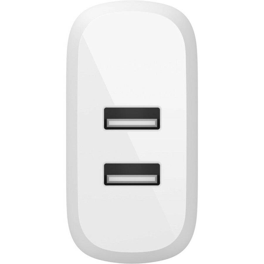 Belkin BoostCharge Dual USB-A Wall Charger 24W with 1M Lightning Cable - Fast Charge for Two Devices