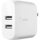 Belkin BoostCharge Dual USB-A Wall Charger 24W with 1M Lightning Cable - Fast Charge for Two Devices - Store 42
