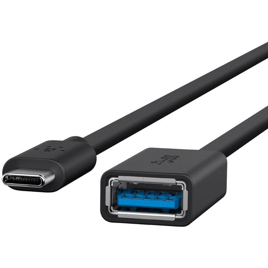 Belkin USB-C to USB-A Adapter, 5Gbps Data Transfer, 3A Charging, Reversible Connector, Black