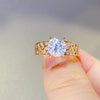 1.5 Carat Moissanite Ring in 925 Sterling Silver with 18K Gold-Plated Accents - Store 42