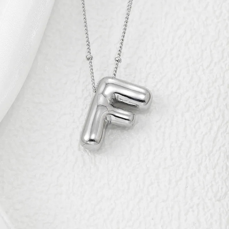 Copper Bubble Letter Pendant Necklace Style F One Size