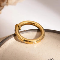 18K Gold-Plated Stainless Steel Rhinestone Ring