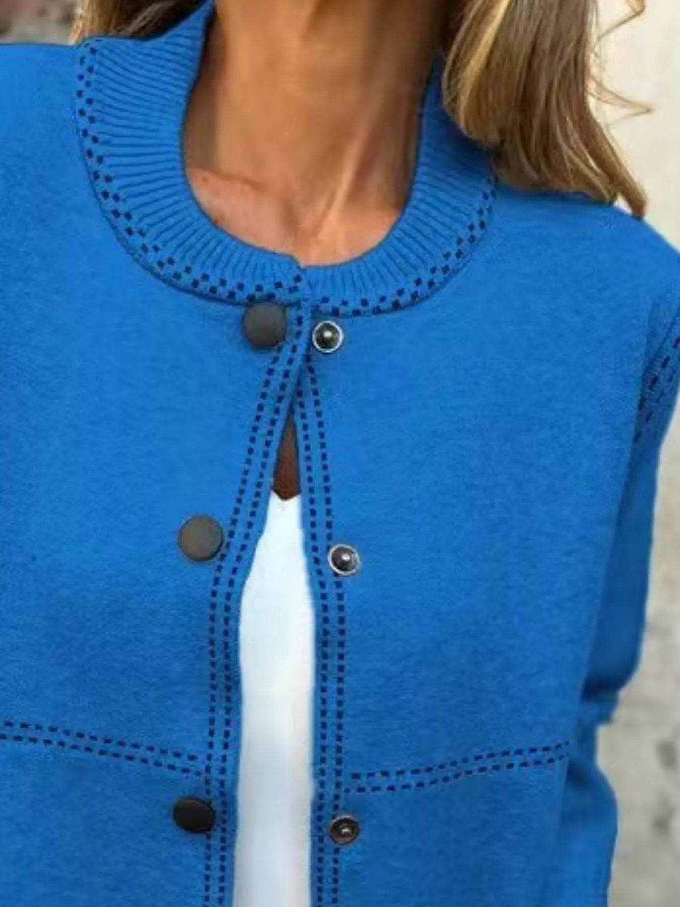 Full Size Button Up Long Sleeve Cardigan Plus Size - Store 42