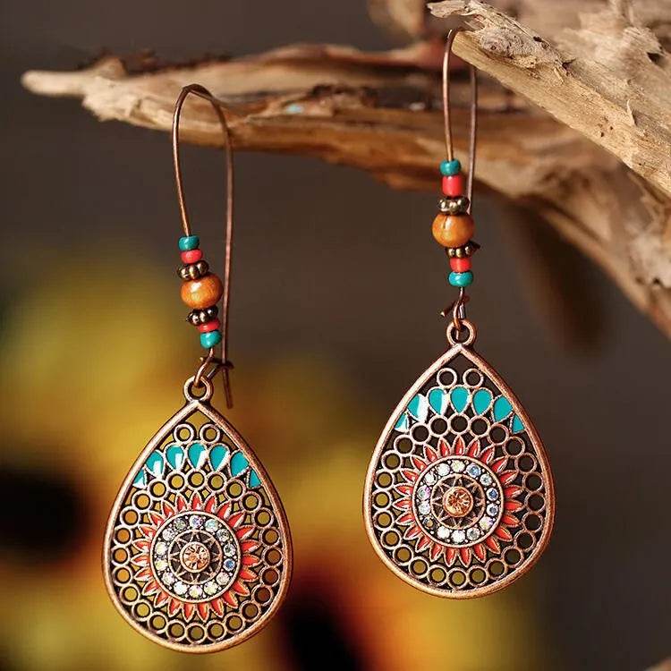 Elegant Alloy Teardrop Earrings with Oil Drip Finish - Stylish Casual Accessory