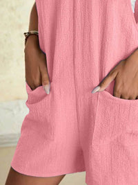 Full Size Knot Strap Romper with Pockets Plus Size - Store 42